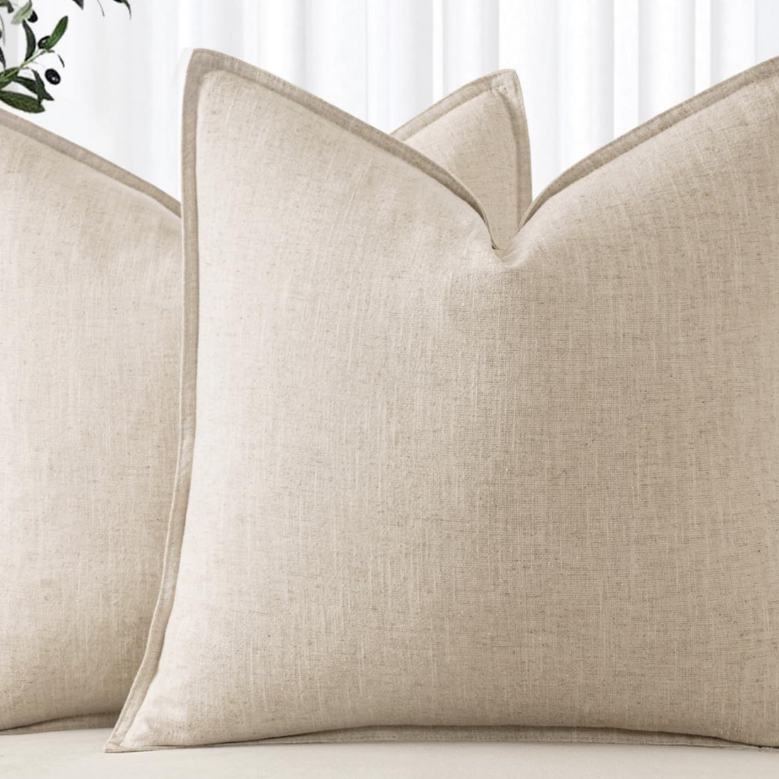 Striped linen blend throw cushion cover