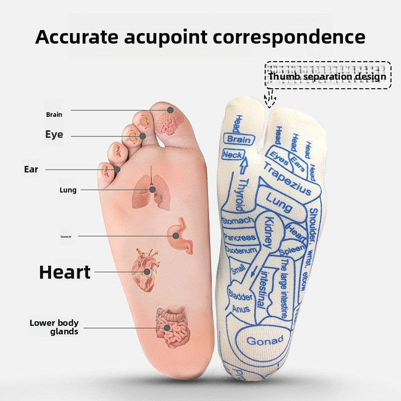 Foot Acupoint Massage Socks with Meridian Illustration