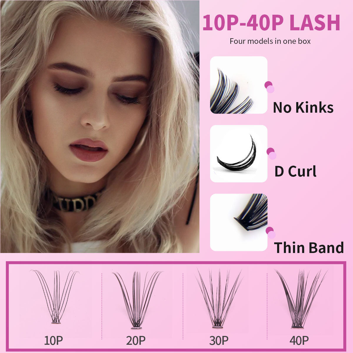 DIY False Eyelash Clusters Natural D-Curve Segmented Lashes