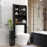 Modern Over Toilet Wood Storage Cabinet Espresso Bathroom