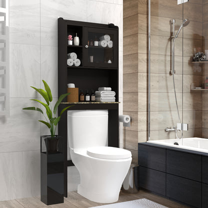 Modern Over Toilet Wood Storage Cabinet Espresso Bathroom