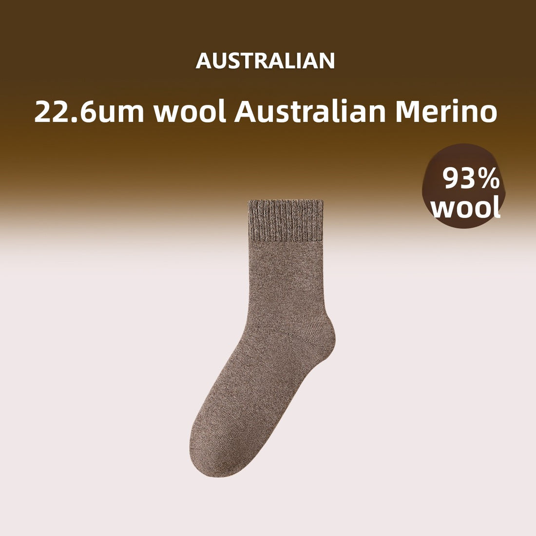 Merino Wool Hiking Socks Men Thickened Fleece Lined Warm Long