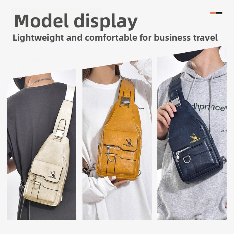 Retro Mens Waterproof Chest Bag