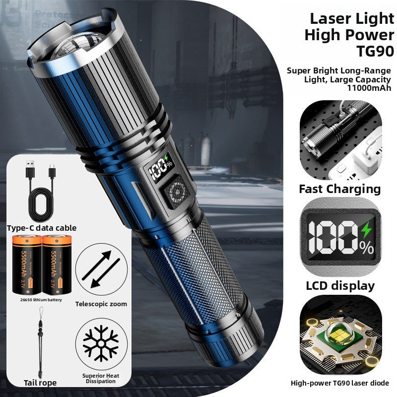 Rechargeable LED Flashlight with LCD Display