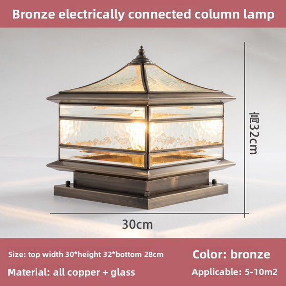 Solar Waterproof Copper Outdoor Pillar Lamp Garden & Outdoor product image 6