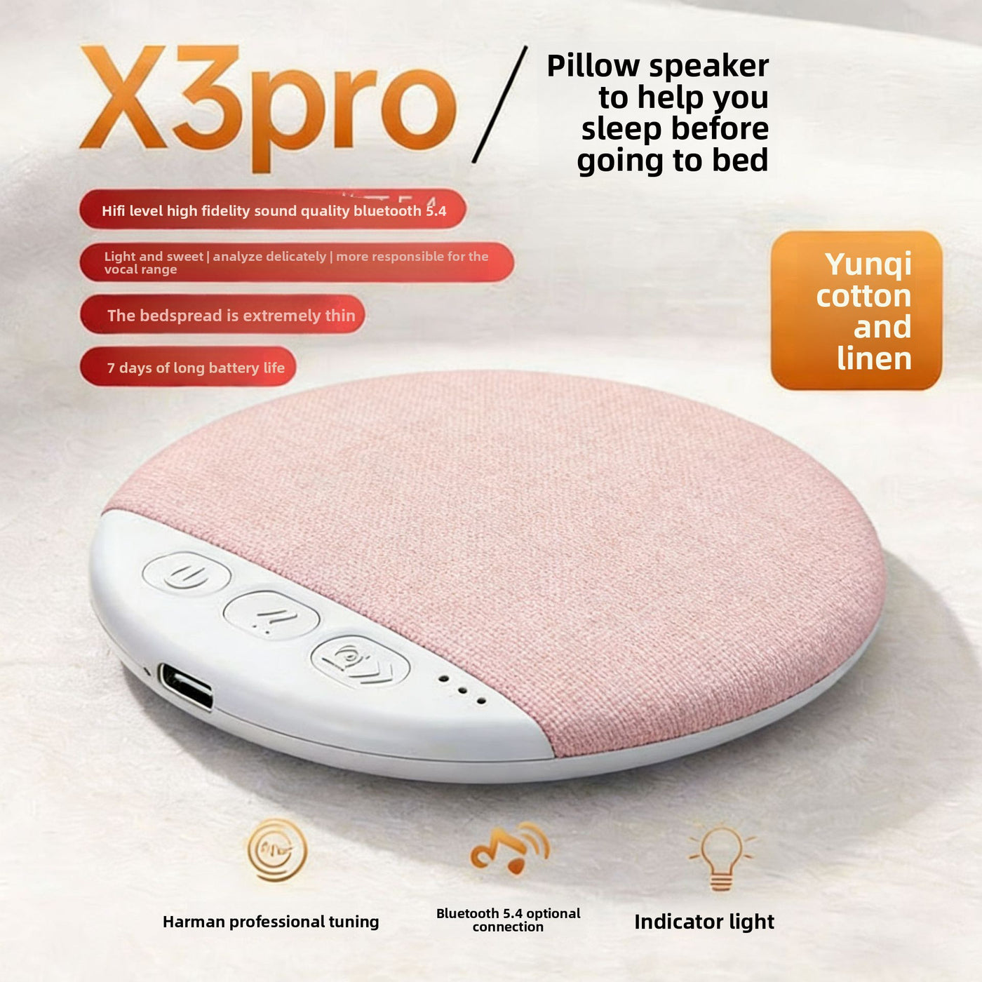 Pillow Sleep Speaker, Under-Pillow Speaker,Bluetooth Speaker