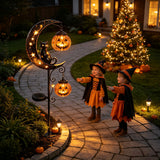 Solar Black Cat Pumpkin Stake Light