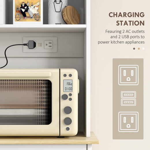 Kitchen pantry cabinet charging station outlet detail