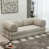 Foldable Corduroy Sofa Bed with Modular Design