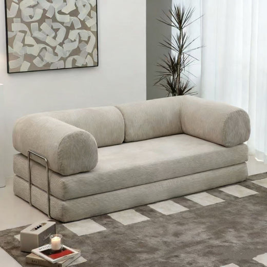 Foldable Corduroy Sofa Bed with Modular Design Decor product image 2