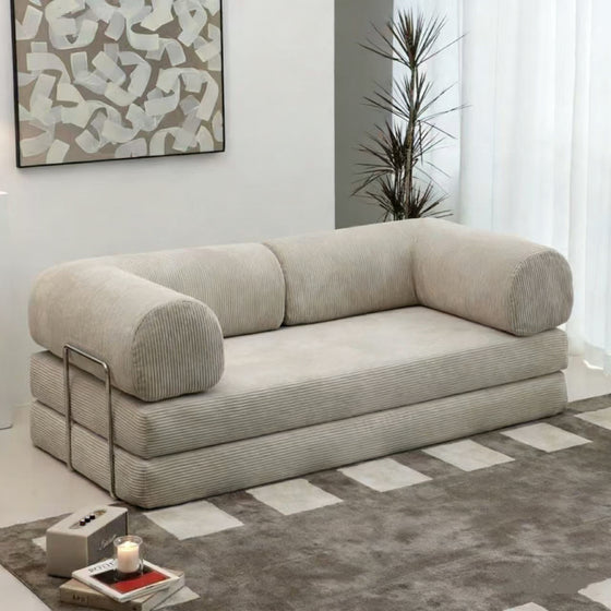 Foldable Corduroy Sofa Bed with Modular Design Decor product image 2