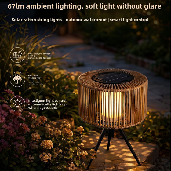 Solar Powered Outdoor Woven Rattan Floor Light Garden & Outdoor product image 3