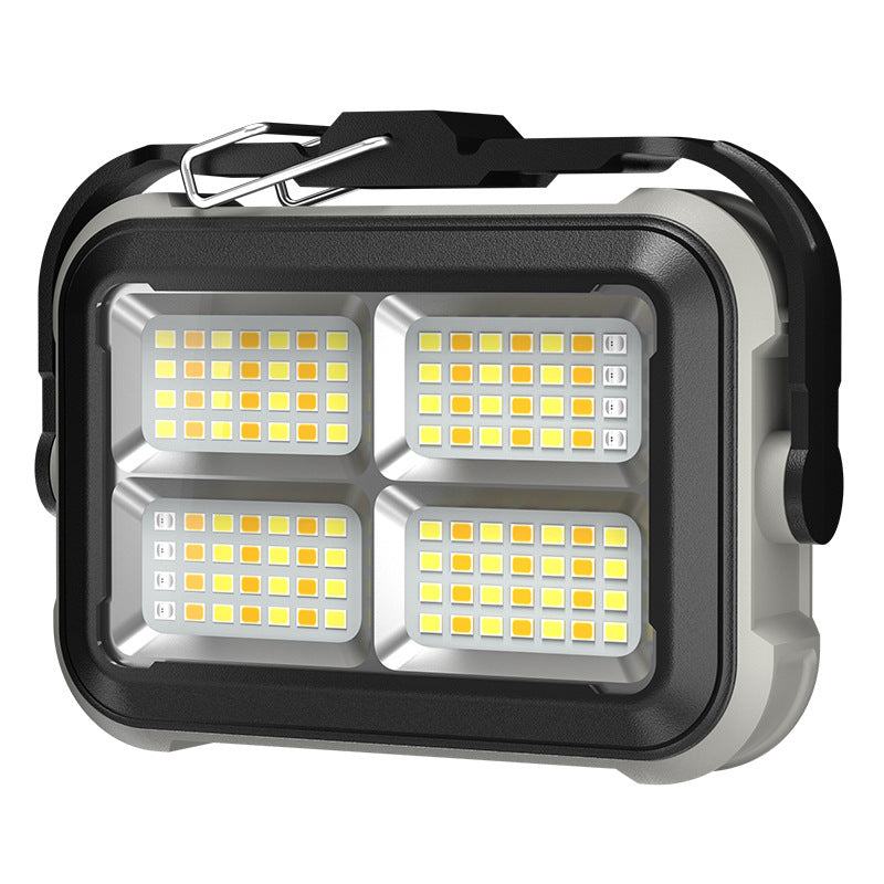 Solar Powered LED Work Lamp with Magnetic Hook