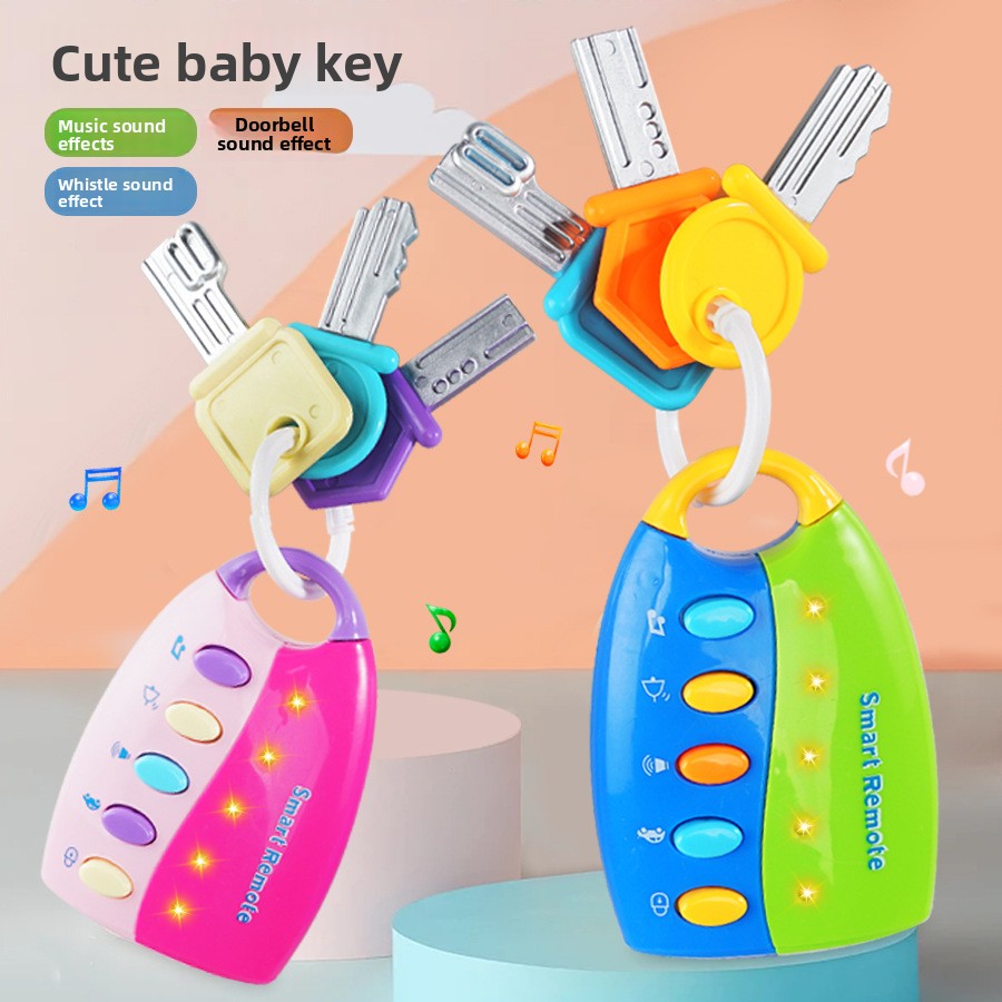 Childrens Educational Toy Car Remote Key with Lights and Music