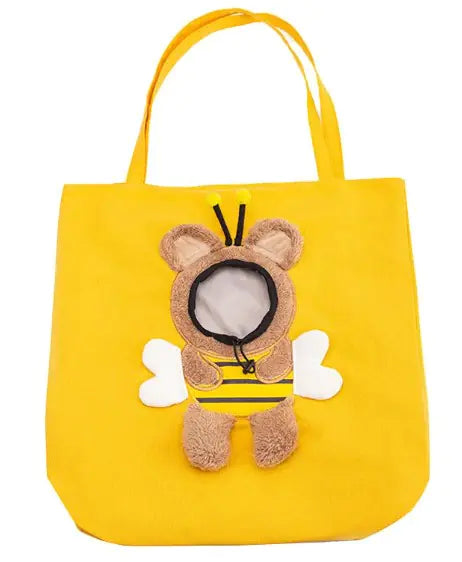 Pet carrier shown in the yellow colorway
