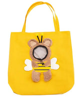 Pet carrier shown in the yellow colorway