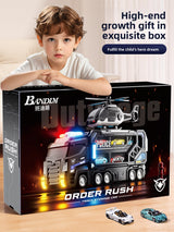 Transforming Police Car Toy with Track and Ejection Features
