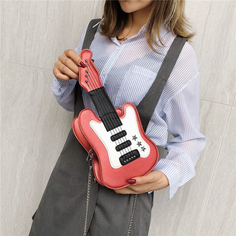 Cartoon guitar shoulder bag