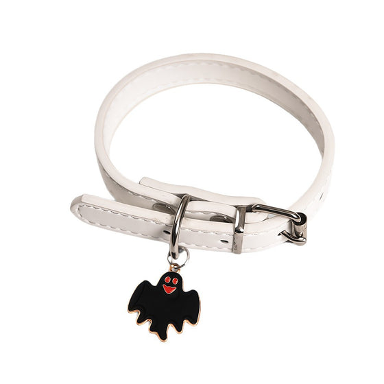 Halloween Pumpkin Lantern Pu Leather Dog Collar
