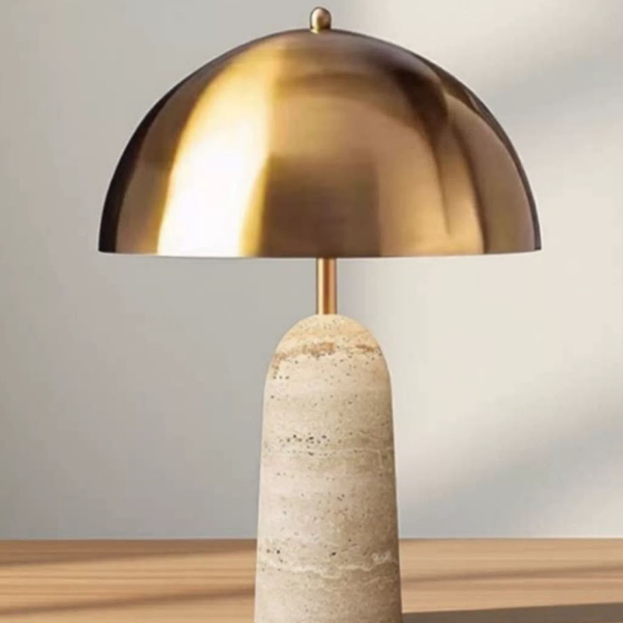 Nordic-style marble base metal mushroom floor lamp