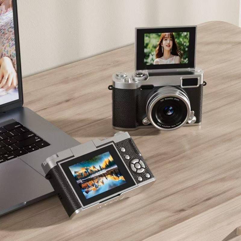 Retro Flip-Up Digital Camera with High-Definition CCD Sensor