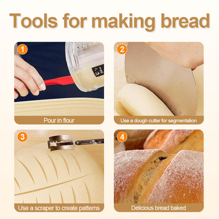 Bread dough rising in proofing basket