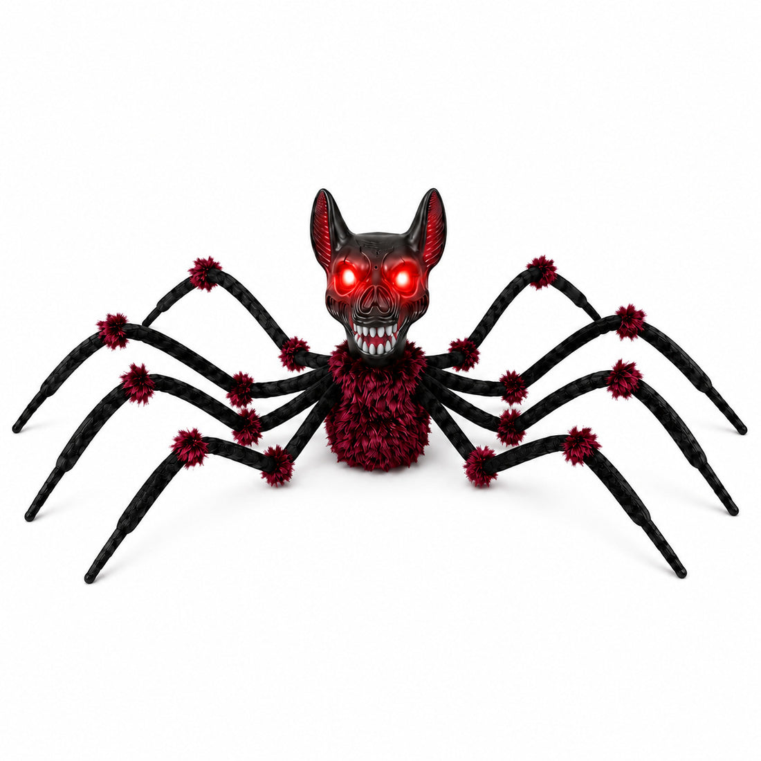 Animated Halloween Spider Head Prop with Sound and Light Effects