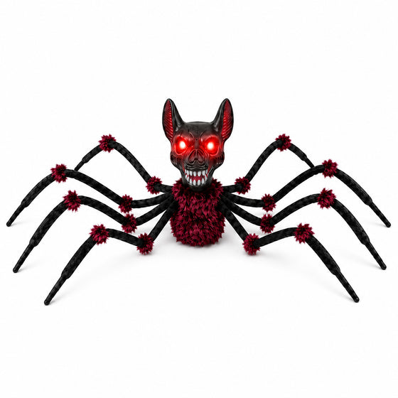 Animated Halloween Spider Head Prop with Sound and Light Effects