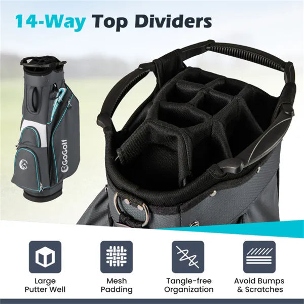 14-Way Golf Cart Bag with Cooler Pocket