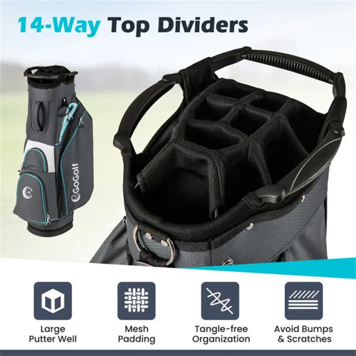 14-Way Golf Cart Bag with Cooler Pocket