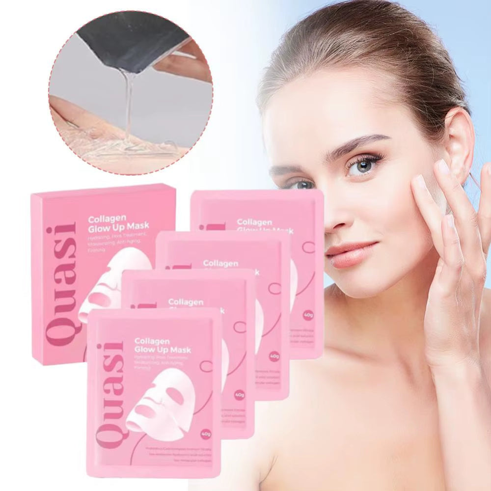 4Pcs Overnight Quasi-Biological Collagen Facial Mask - Korean Brightening Anti-Aging Pore Minimizing Fine Line Reducing Mask