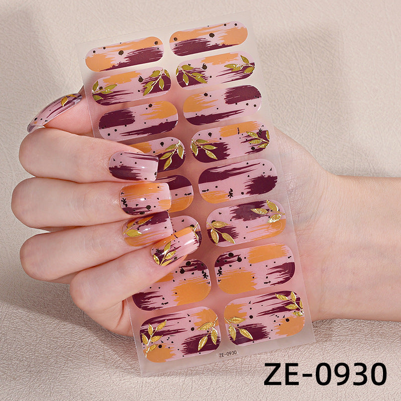 French Gold Foil Glitter Nail Stickers