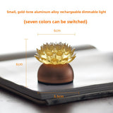 Glass Golden Lotus lamp charging led Everbright lamp