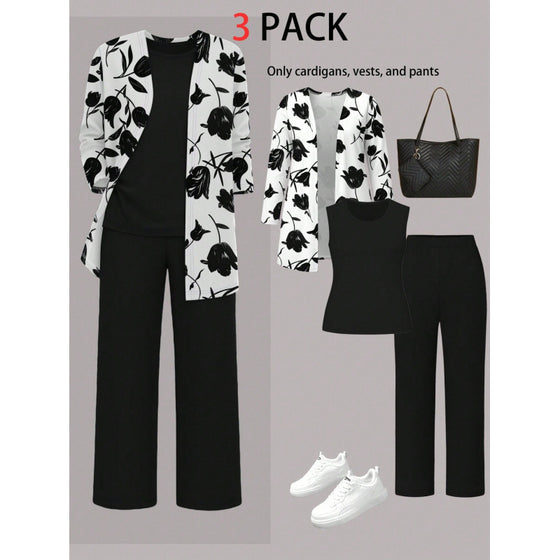 Casual 3D Printed 3-Piece Set Top Vest Pants product image 3