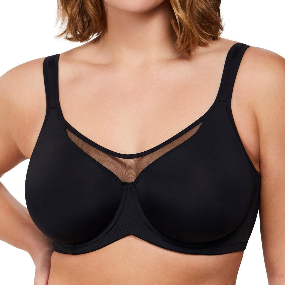 Women's Plus Size Full Cup Underwire Bra Unlined Breathable T-Shirt Bra with Wide Size Range