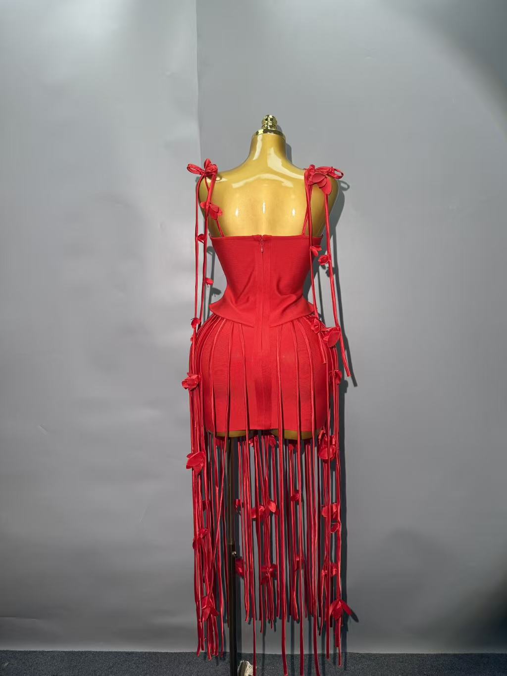 Elegant Tassel Strap Evening Dress
