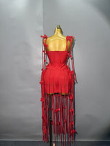 Elegant Tassel Strap Evening Dress