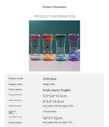 Dual Color Liquid Acrylic Hourglass Timer Decor