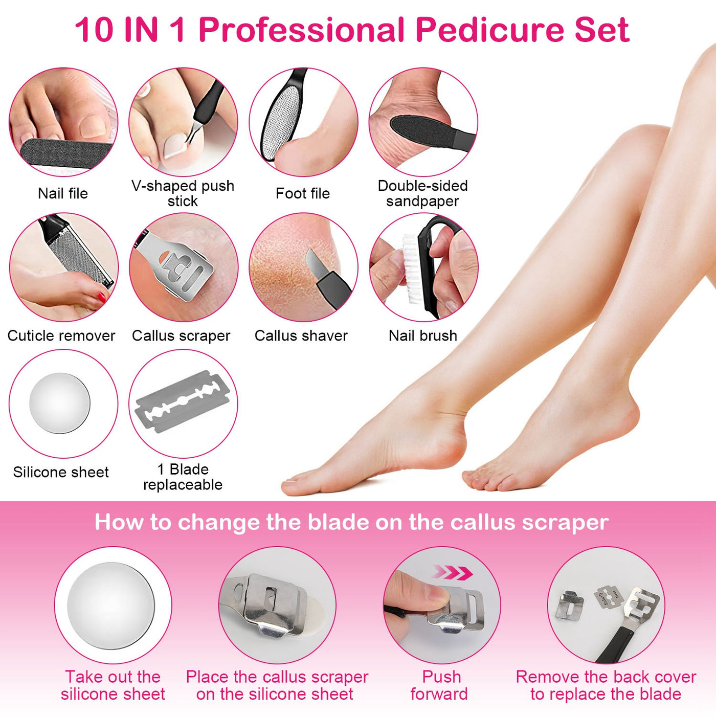 Rechargeable foot file with charging cable
