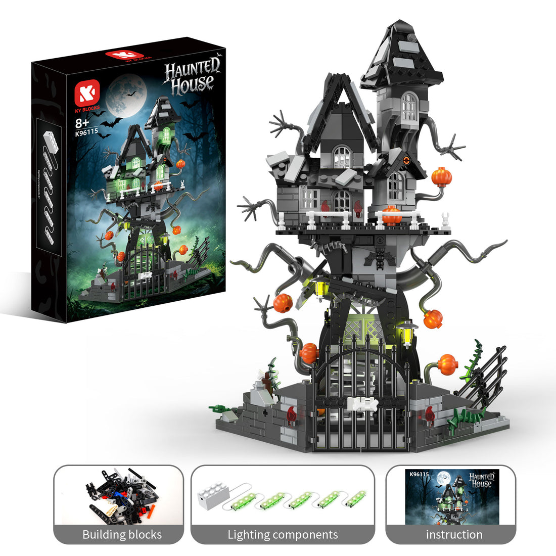 Halloween Pumpkin Haunted House Building Blocks