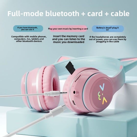 Bluetooth Gaming Headset with Cat Ear Lights Gaming Headsets product image 2