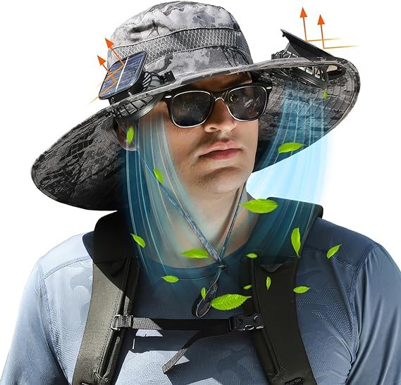 Solar Fan UV Hat, front view