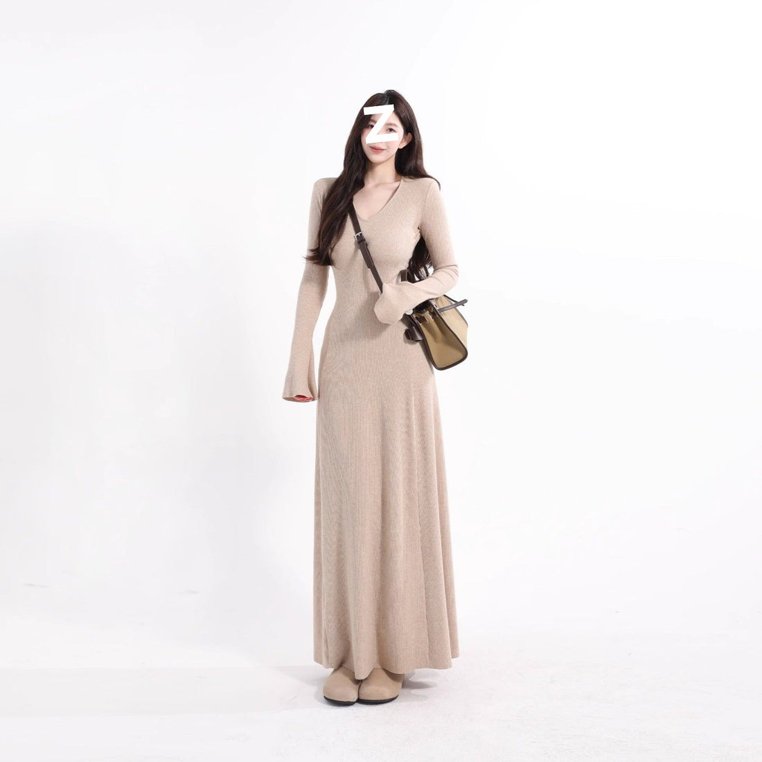 Petite High-End Black Knit Dress