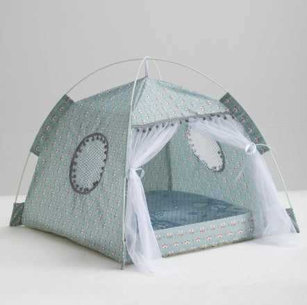 Tent shown folded flat for storage