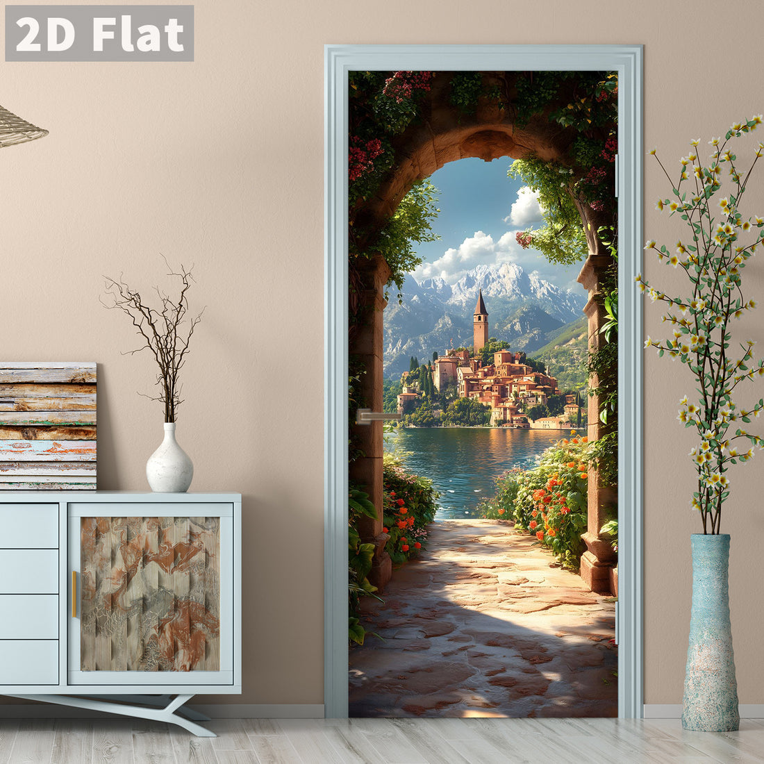 Creative Wooden Door Refurbished Door Stickers Wall Stickers