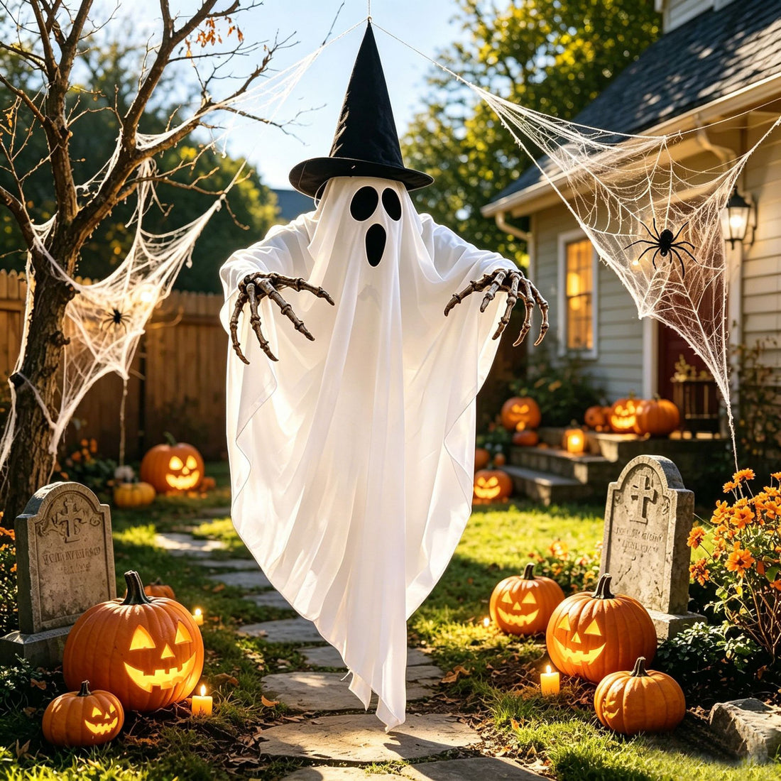 Glowing Skeleton Ghost Halloween Decorations