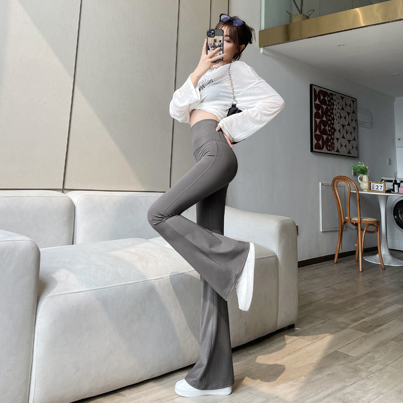 Women's High Waist Micro Flared Pants Slimming Spring Autumn Long Trousers