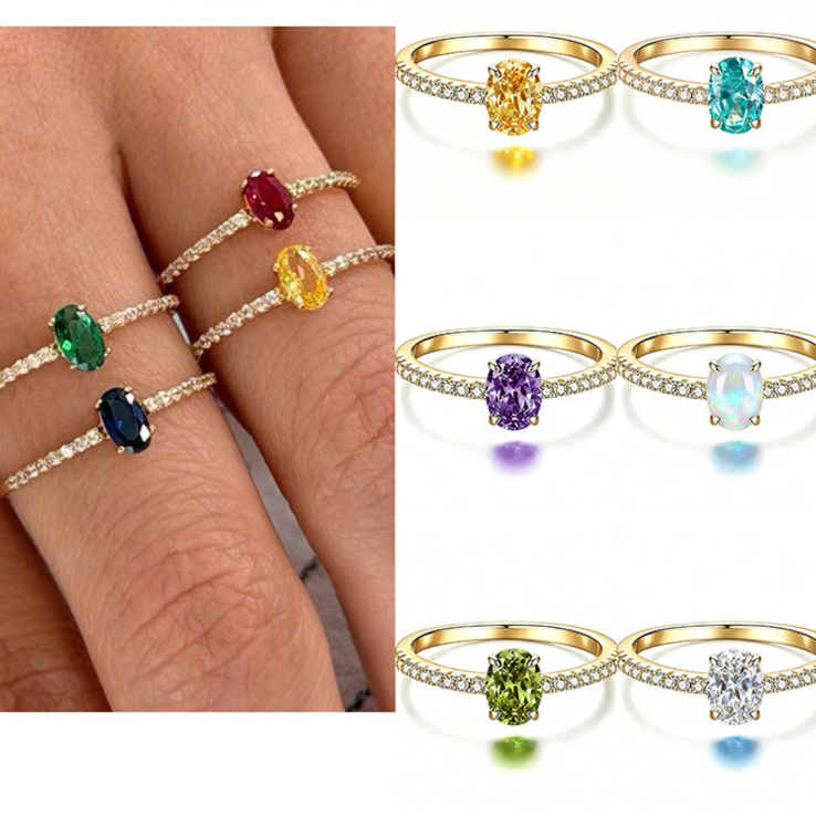 Natural Gemstone Birthstone Ring