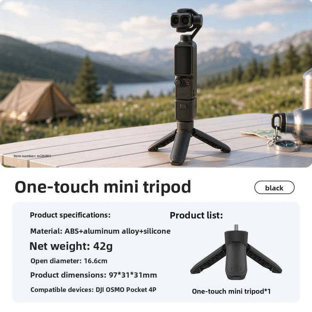Mini One-Touch Open Tripod Stand for DJI Action Camera Pocket 4 Pro 3