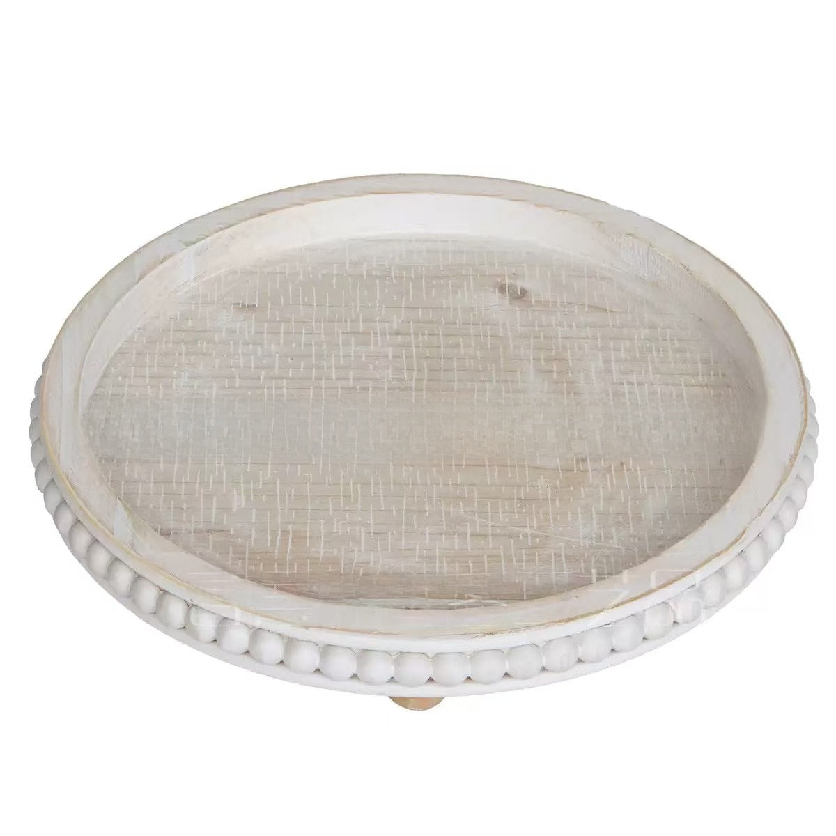 Vintage Wooden Beaded Serving Tray